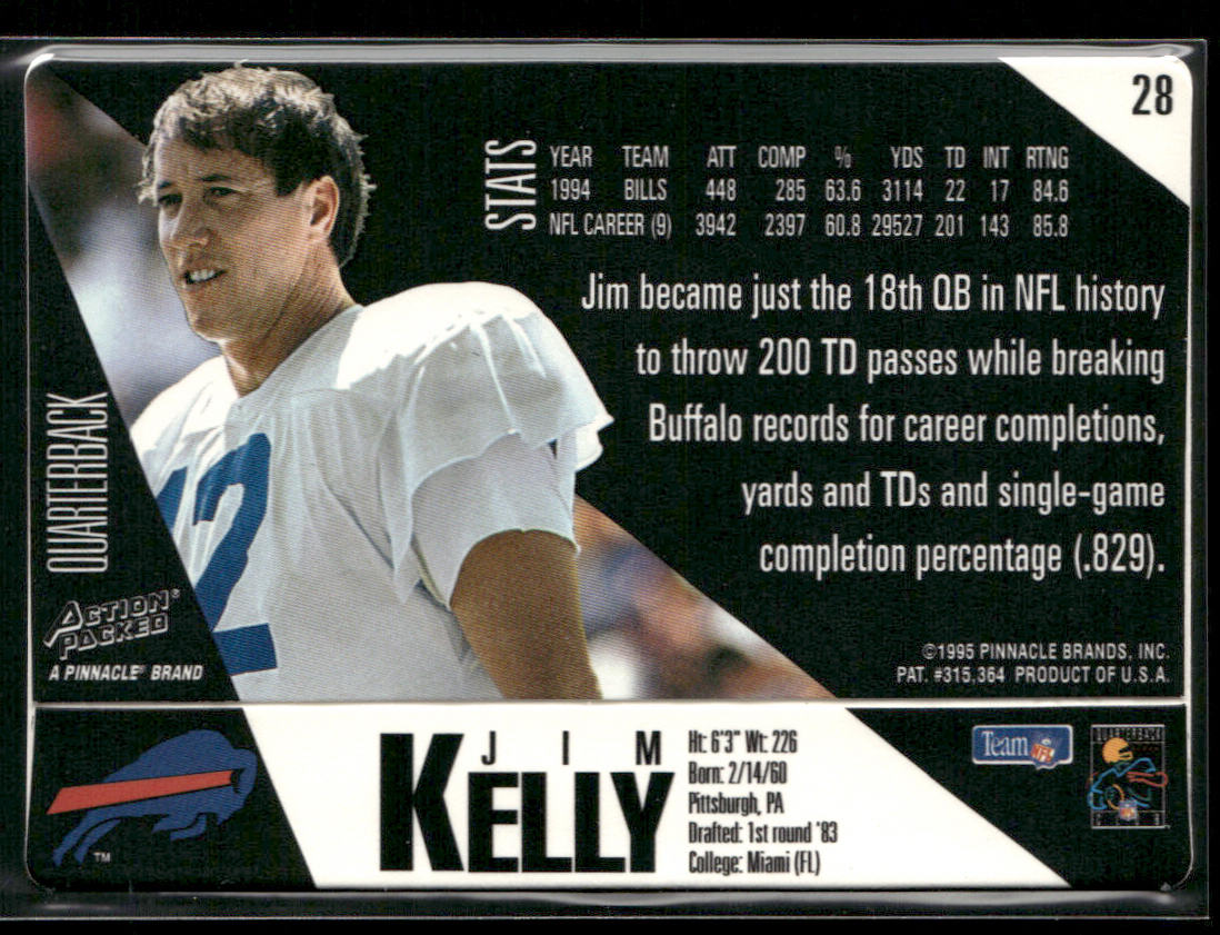 Jim Kelly 1995 Action Packed #28 Buffalo Bills