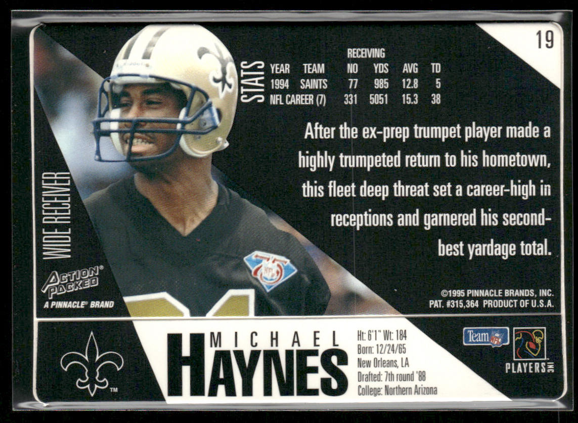 Michael Haynes 1995 Action Packed #19 New Orleans Saints
