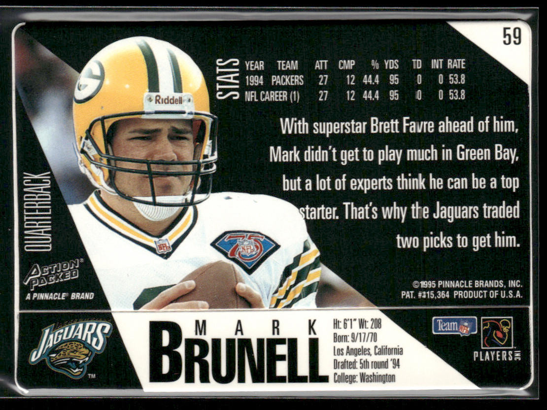 Mark Brunell 1995 Action Packed #59 Jacksonville Jaguars