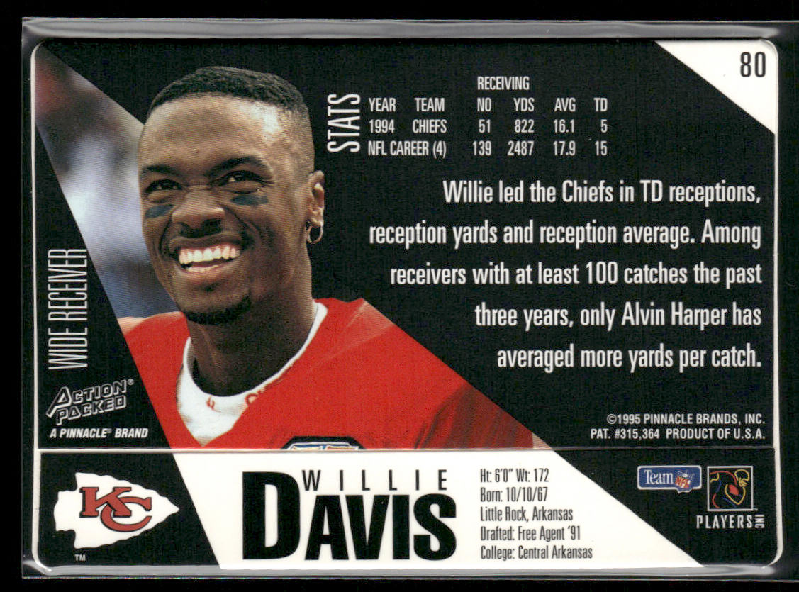 Willie Davis 1995 Action Packed #80 Kansas City Chiefs