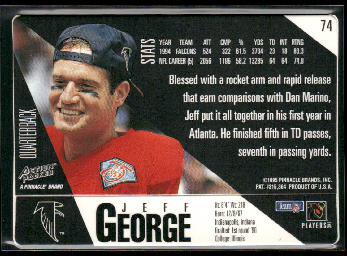 Jeff George 1995 Action Packed #74 Atlanta Falcons
