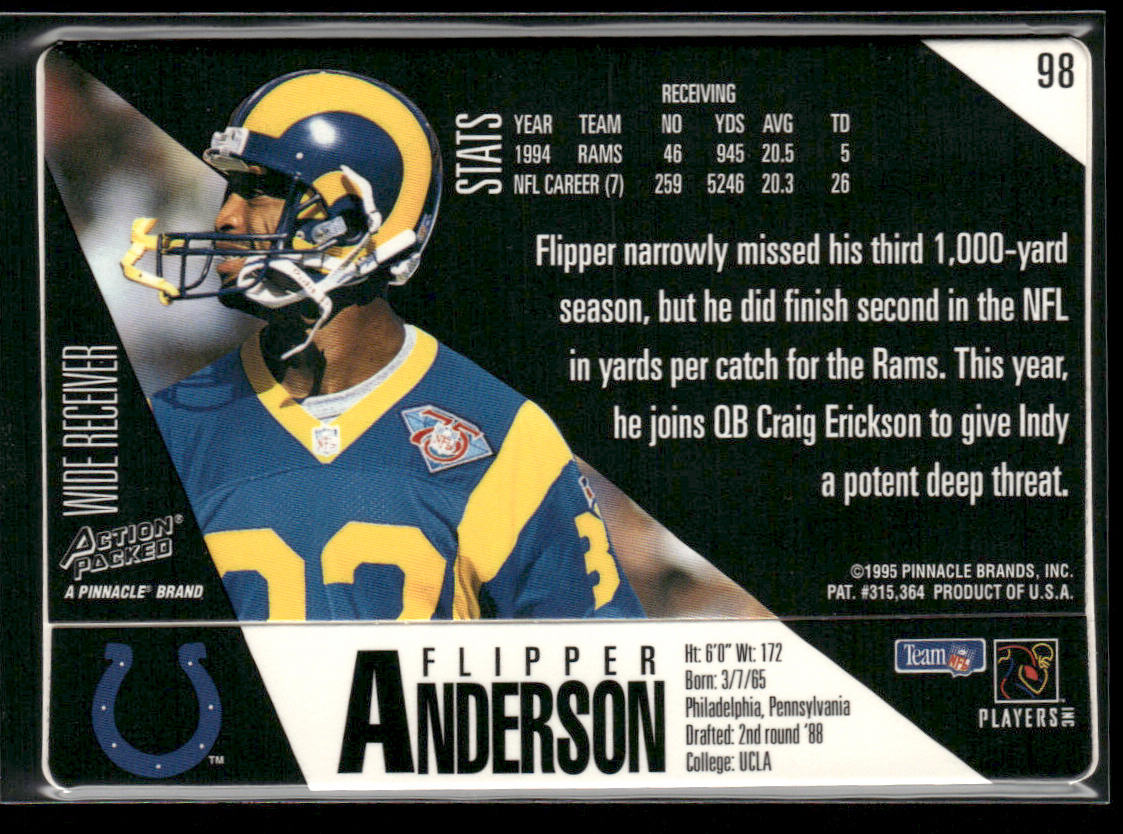 Flipper Anderson 1995 Action Packed #98 Indianapolis Colts