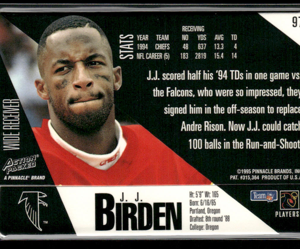 J.J. Birden 1995 Action Packed #97 Atlanta Falcons