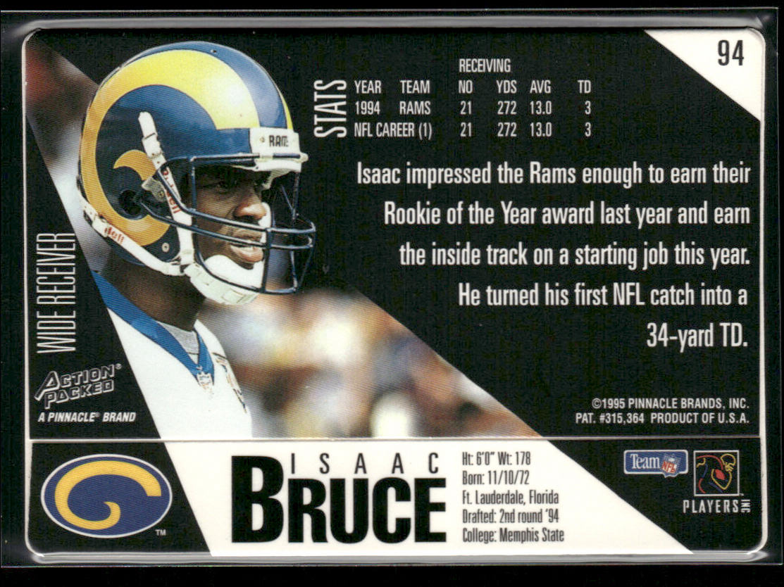Isaac Bruce 1995 Action Packed #94 St. Louis Rams