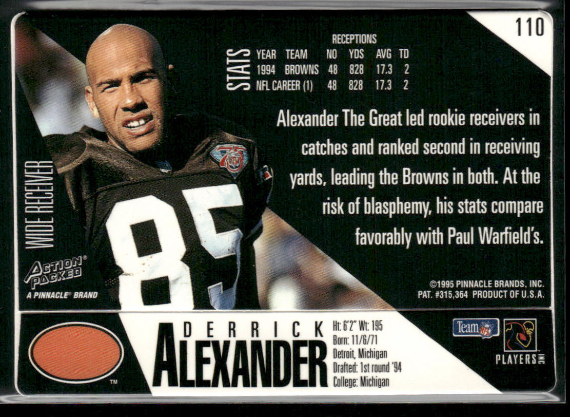 Derrick Alexander 1995 Action Packed #110 Cleveland Browns
