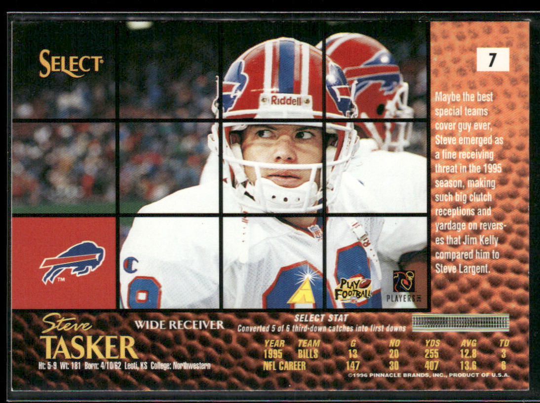 Steve Tasker 1996 Select #7 Buffalo Bills