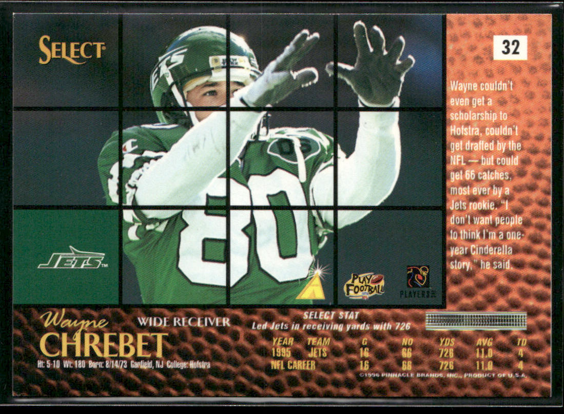Wayne Chrebet 1996 Select #32 New York Jets