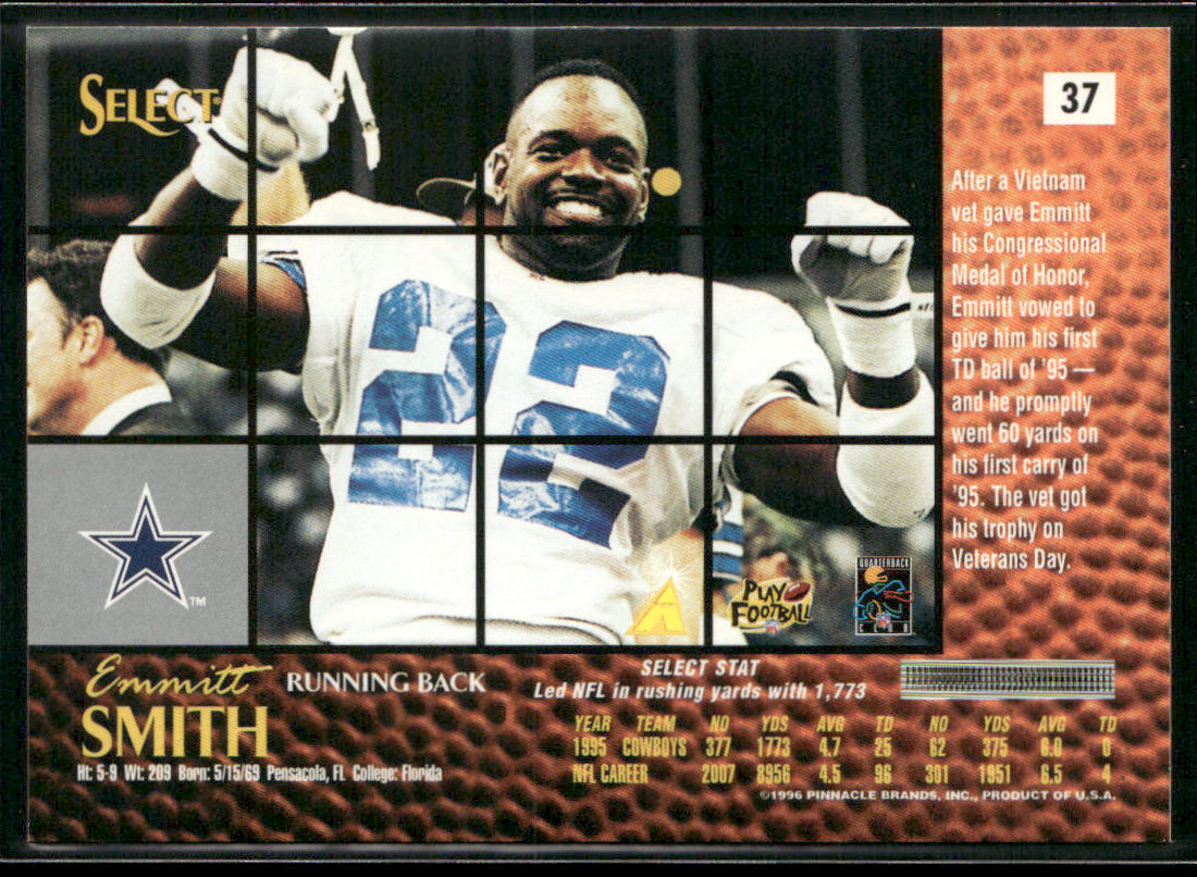 Emmitt Smith 1996 Select #37 Dallas Cowboys