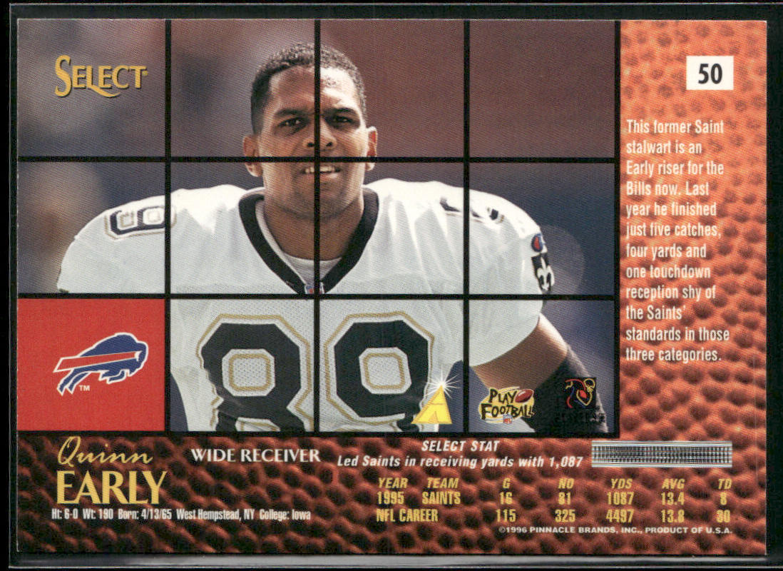 Quinn Early 1996 Select #50 Buffalo Bills