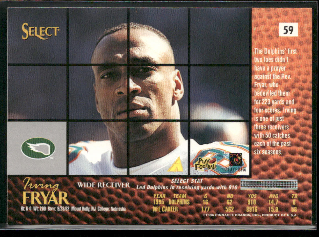 Irving Fryar 1996 Select #59 Philadelphia Eagles