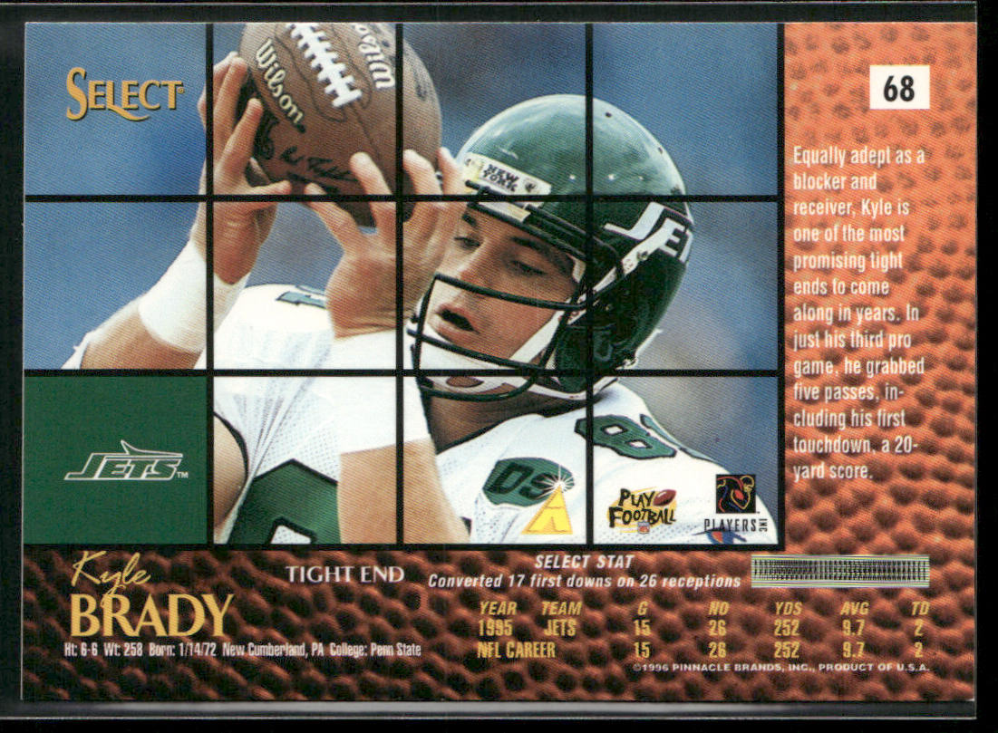 Kyle Brady 1996 Select #68 New York Jets
