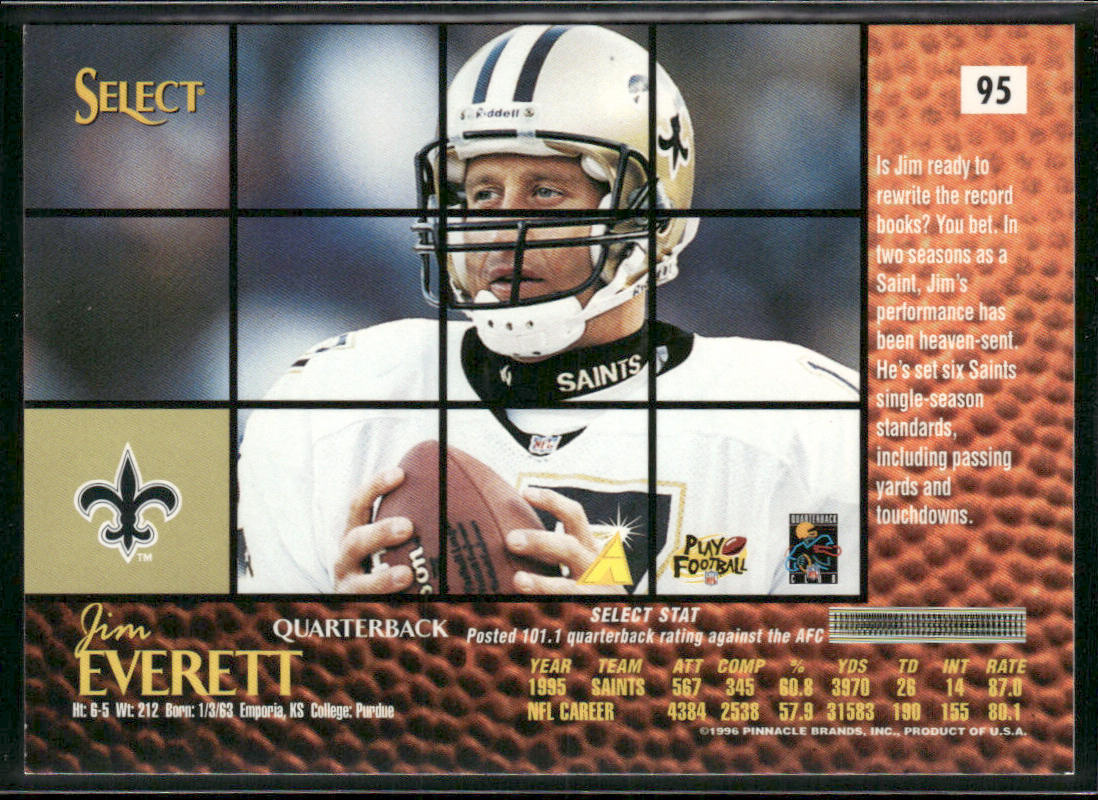 Jim Everett 1996 Select #95 New Orleans Saints