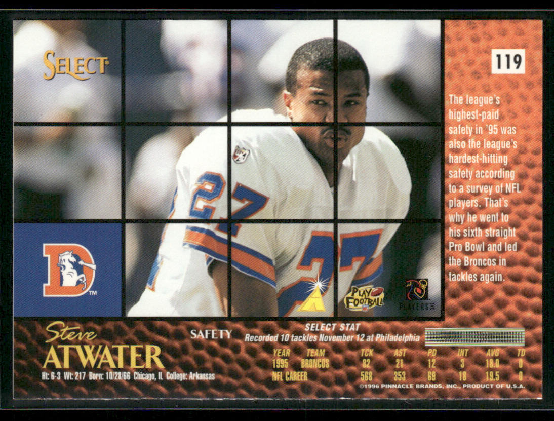Steve Atwater 1996 Select #119 Denver Broncos