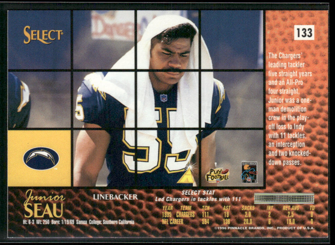 Junior Seau 1996 Select #133 San Diego Chargers