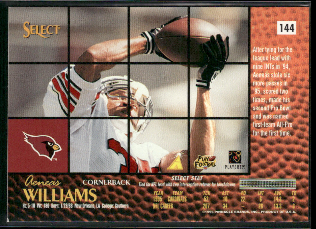 Aeneas Williams 1996 Select #144 Arizona Cardinals
