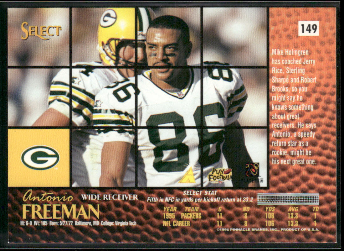 Antonio Freeman 1996 Select #149 Green Bay Packers