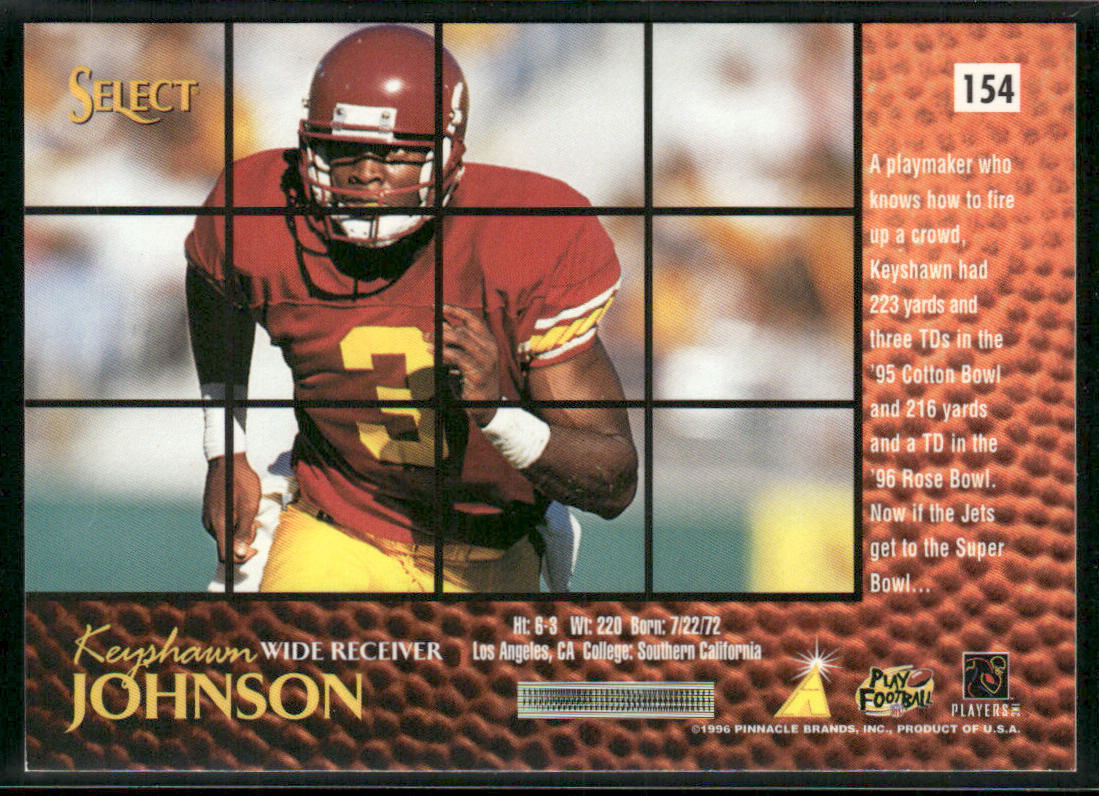 Keyshawn Johnson 1996 Select #154 RC New York Jets