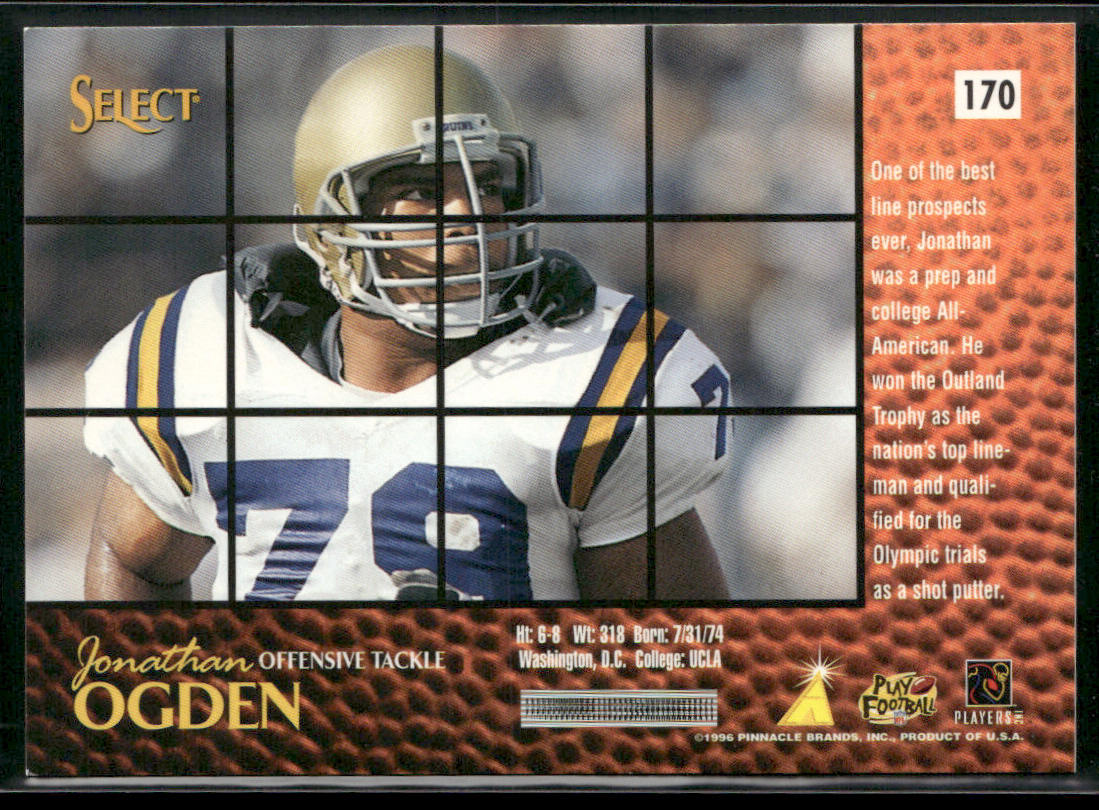 Jonathan Ogden 1996 Select #170 RC Baltimore Ravens