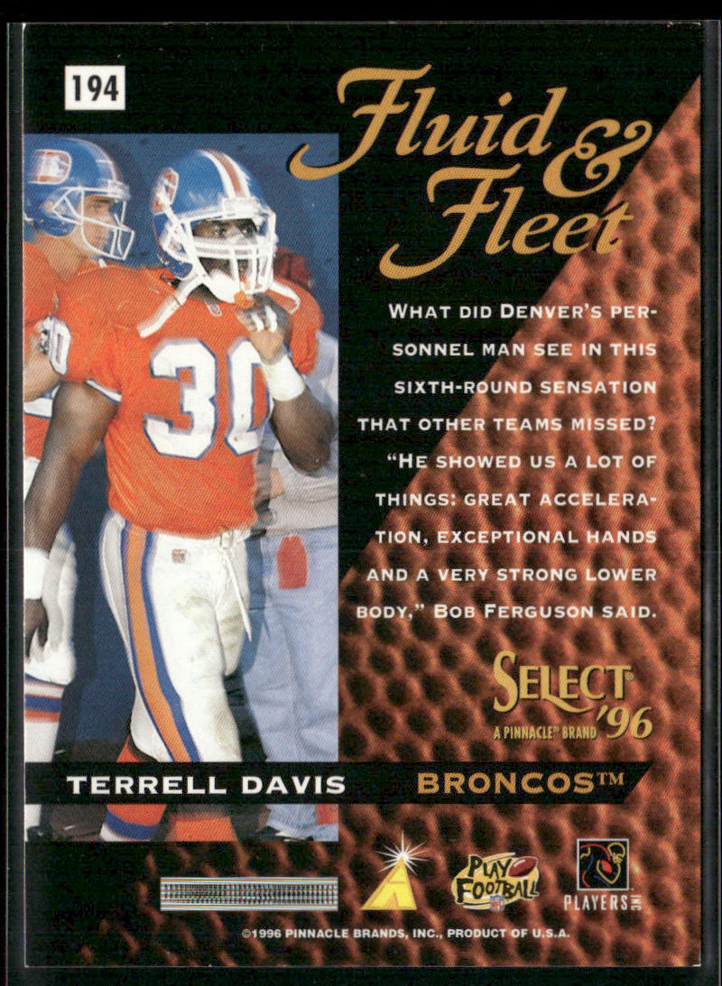 Terrell Davis 1996 Select #194 Denver Broncos
