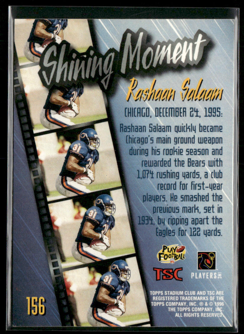 Rashaan Salaam 1996 Stadium Club #156 Chicago Bears