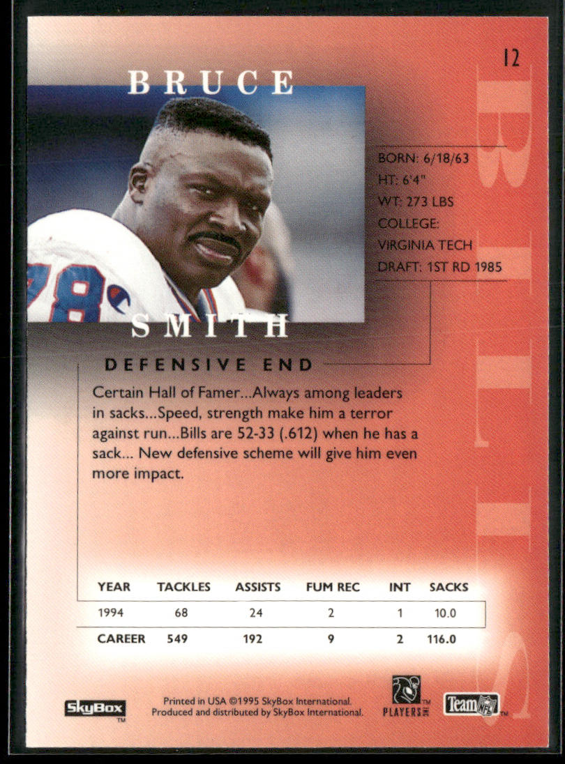 Bruce Smith 1995 SkyBox Premium #12 Buffalo Bills