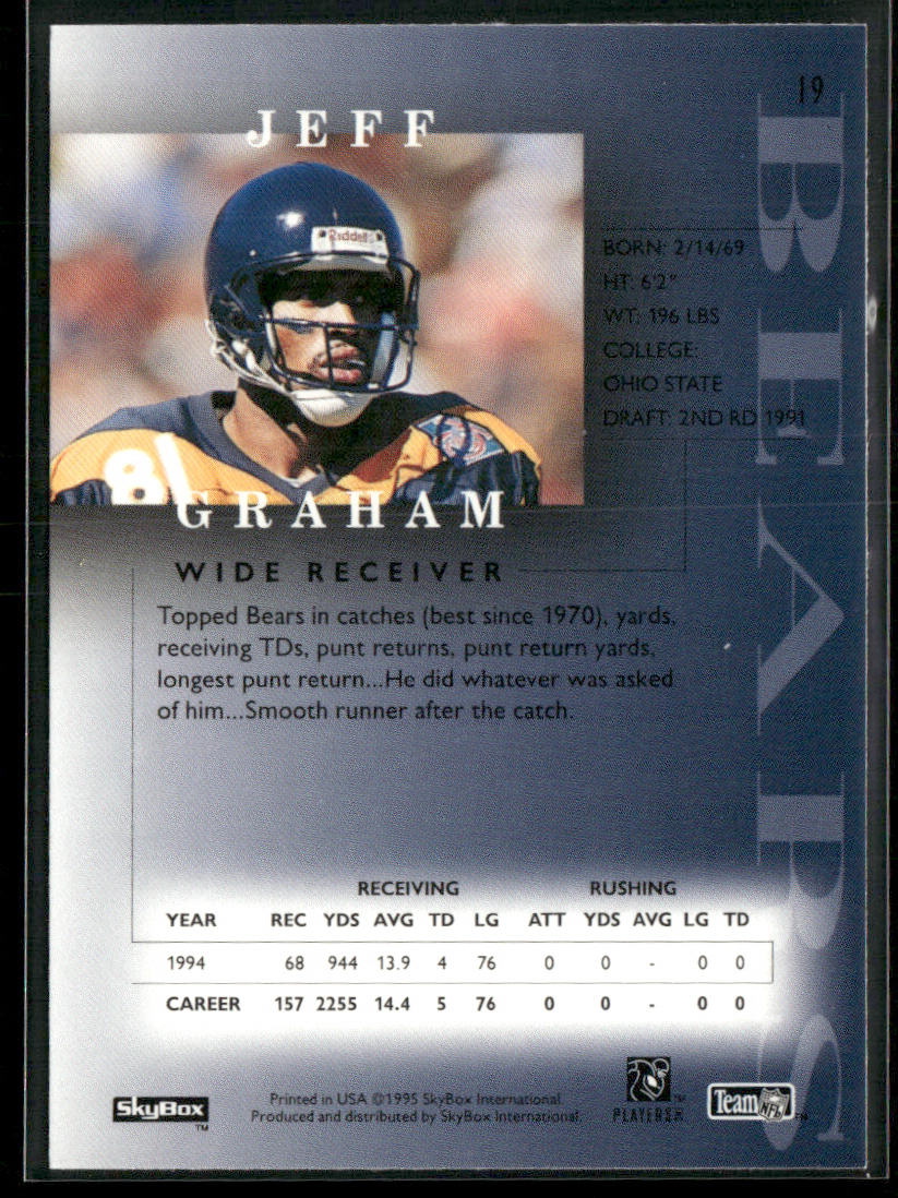 Jeff Graham 1995 SkyBox Premium #19 Chicago Bears