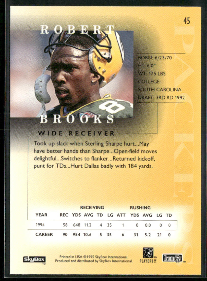 Robert Brooks 1995 SkyBox Premium #45 Green Bay Packers