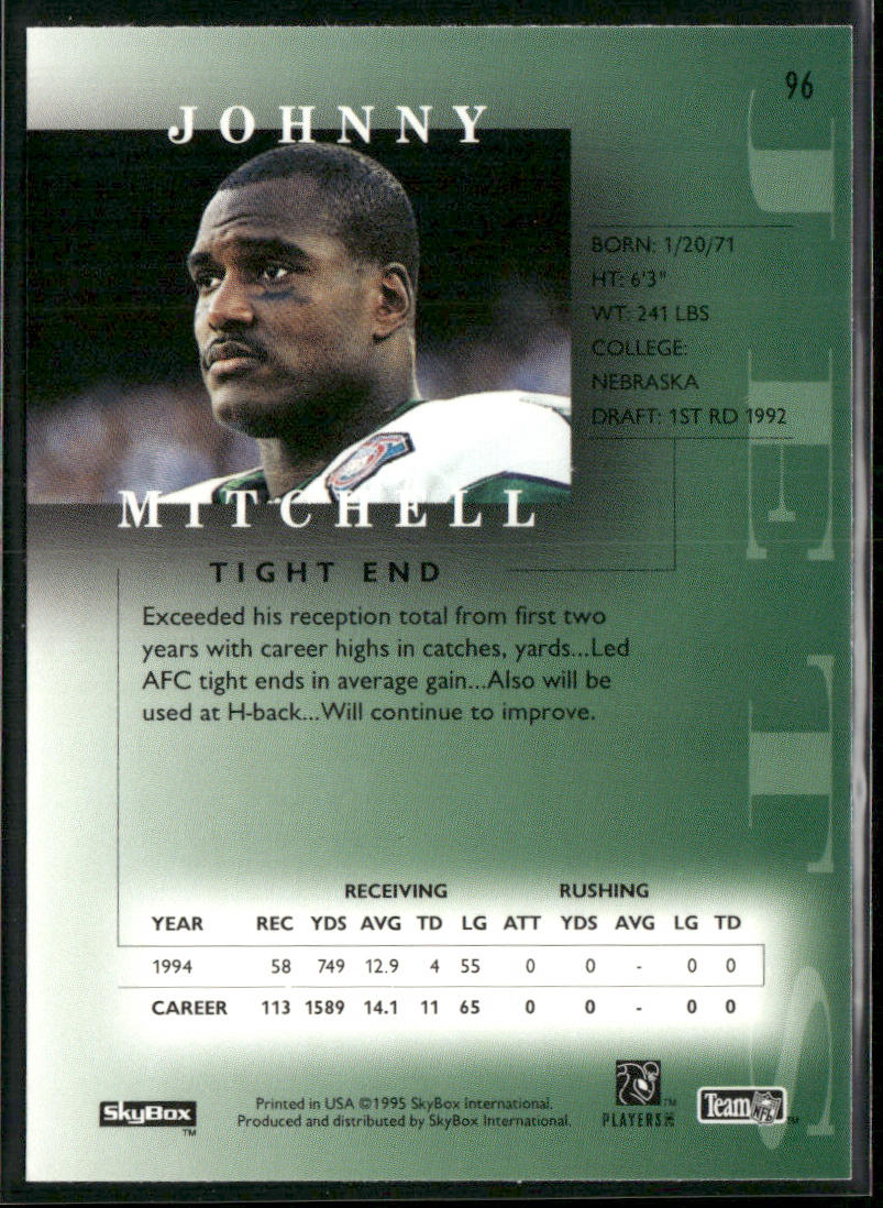 Johnny Mitchell 1995 SkyBox Premium #96 New York Jets