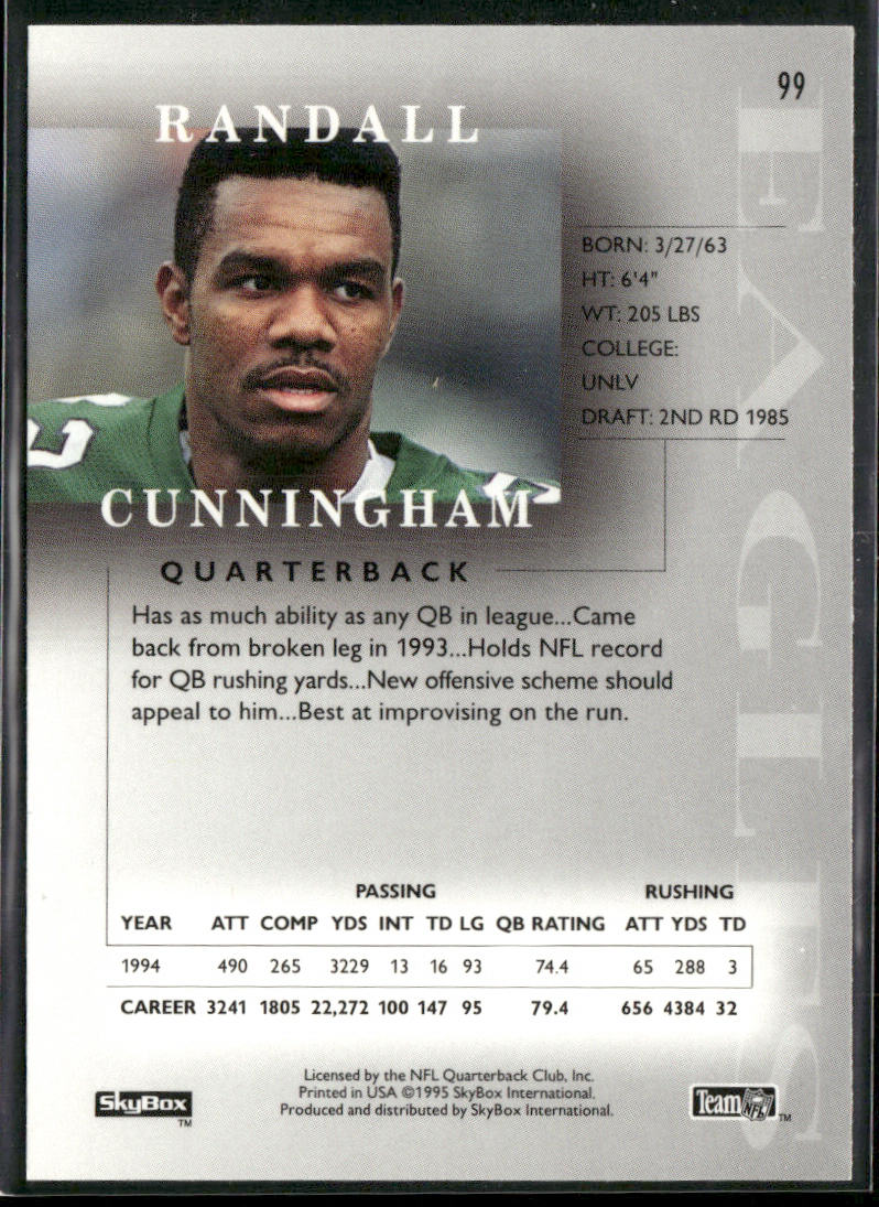 Randall Cunningham 1995 SkyBox Premium #99 Philadelphia Eagles