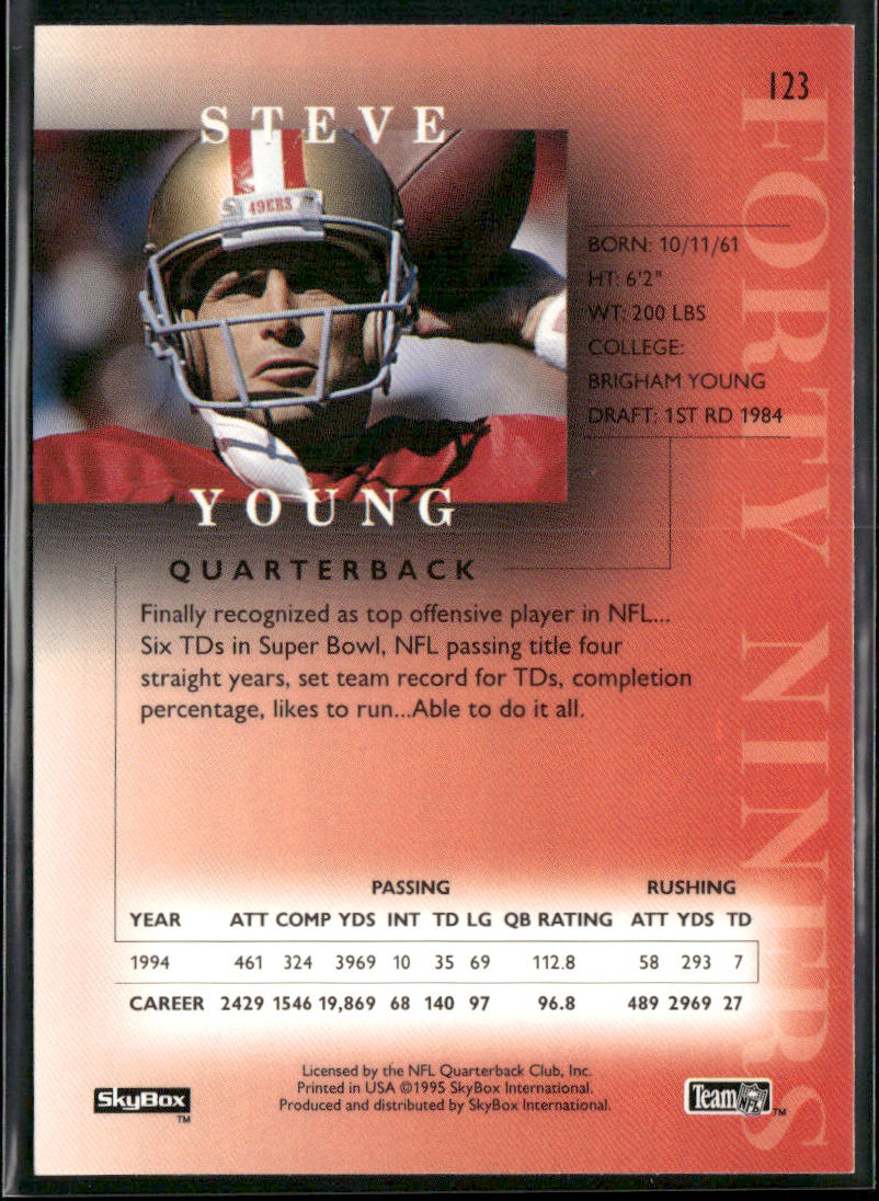 Steve Young 1995 SkyBox Premium #123 San Francisco 49ers