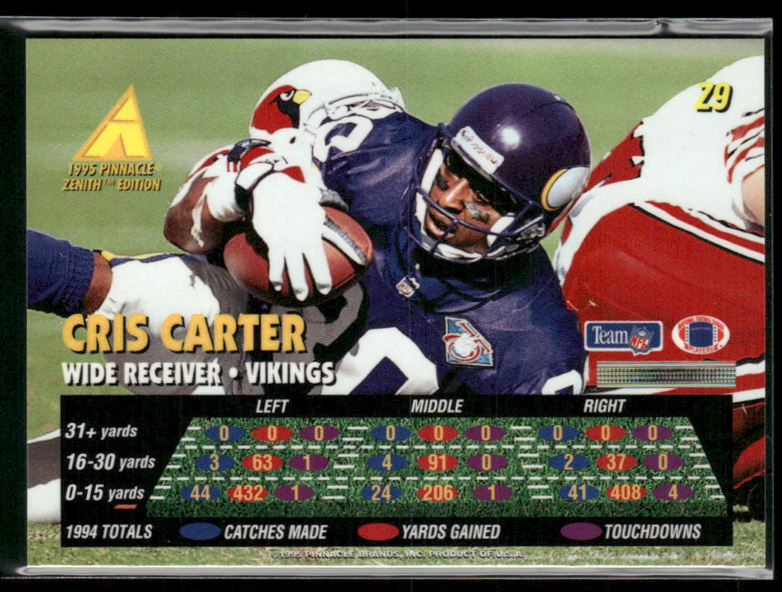 Cris Carter 1995 Zenith #Z9 Minnesota Vikings