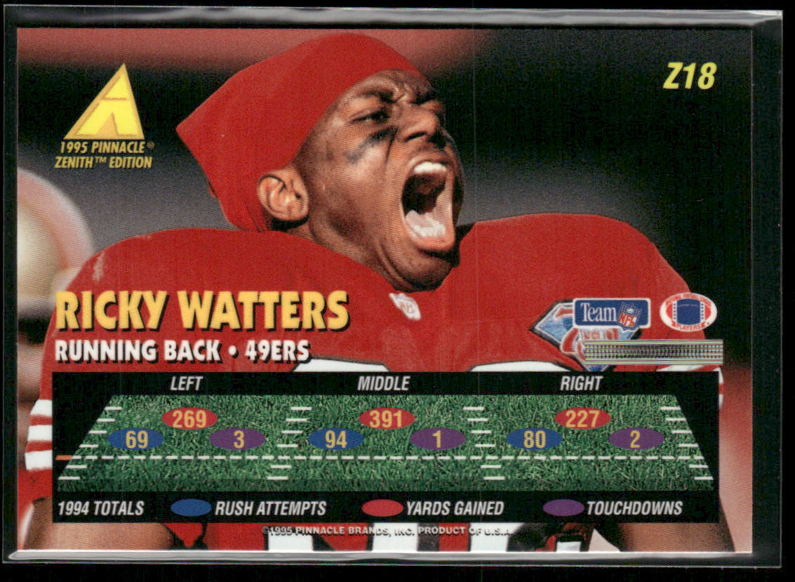 Ricky Watters 1995 Zenith #Z18 San Francisco 49ers