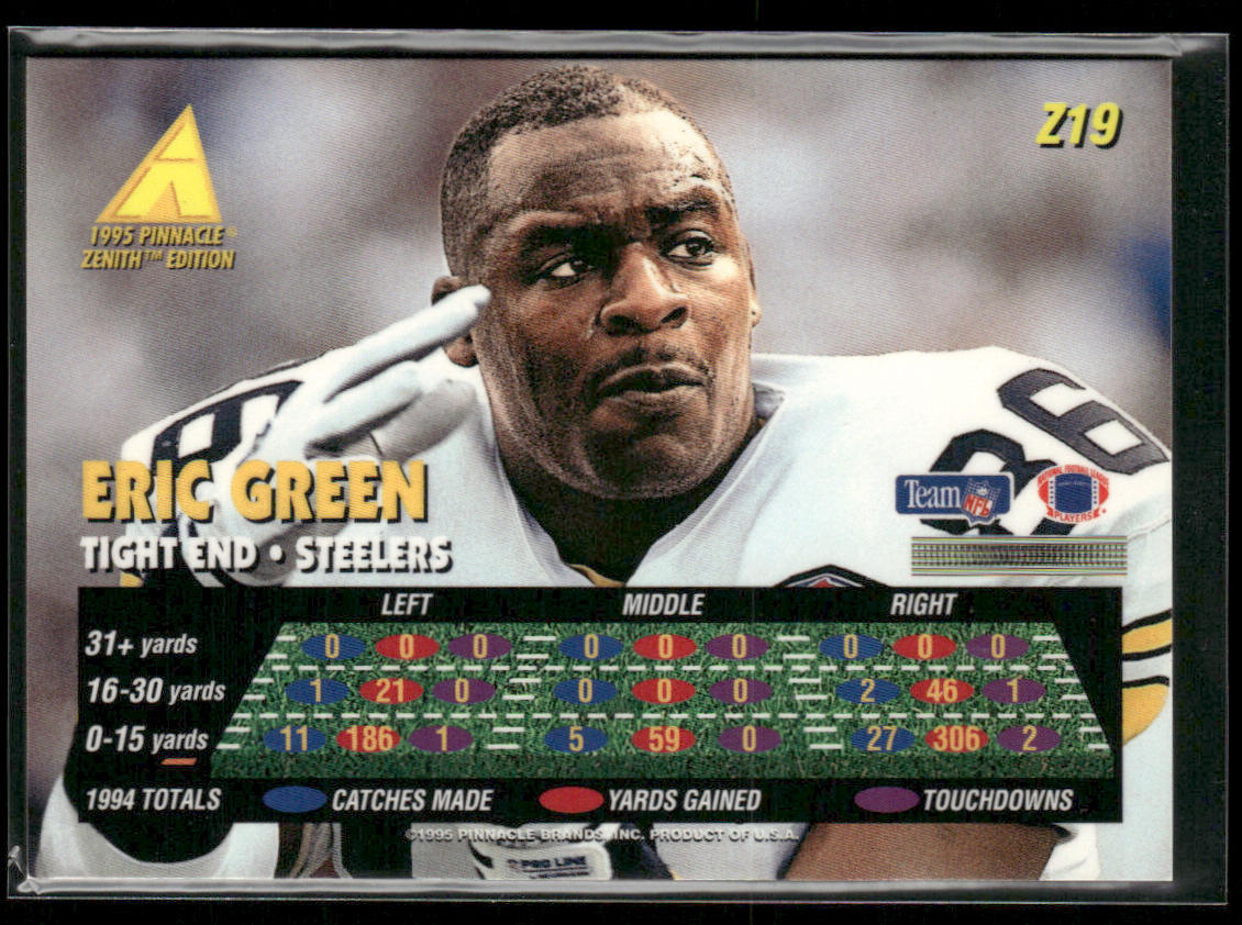 Eric Green 1995 Zenith #Z19 Pittsburgh Steelers