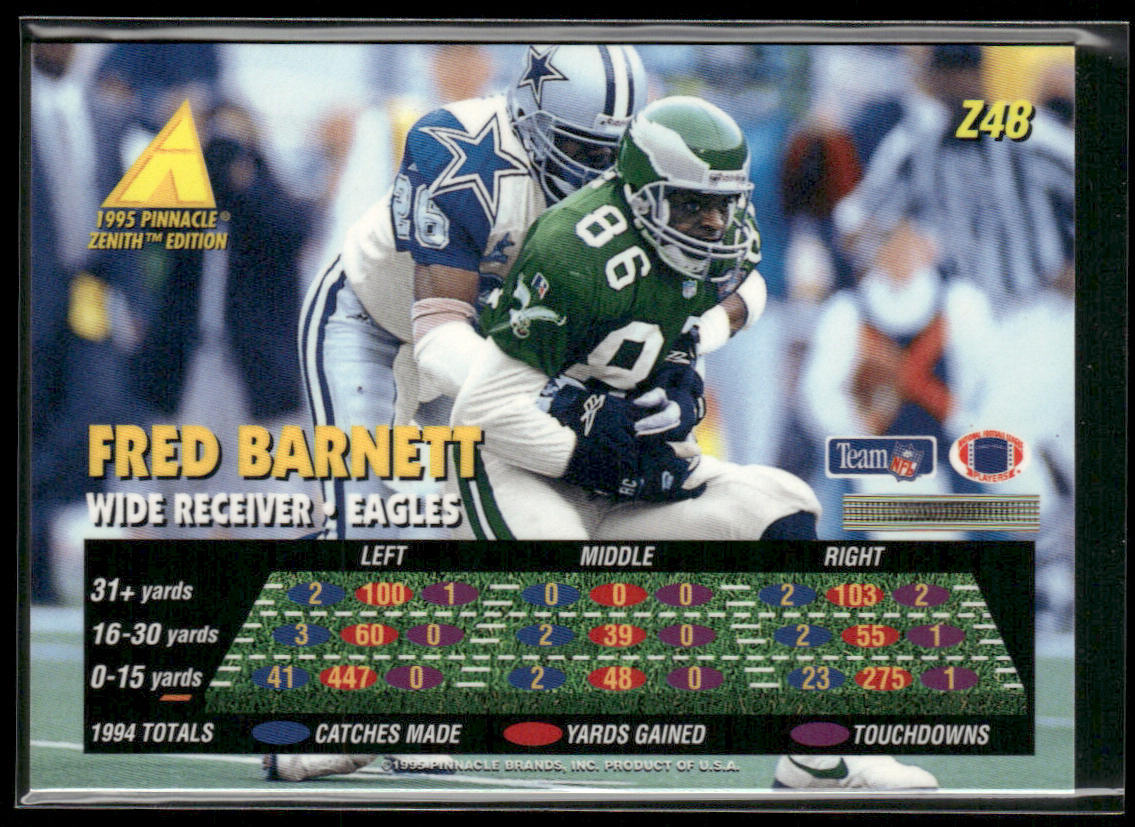 Fred Barnett 1995 Zenith #Z48 Philadelphia Eagles