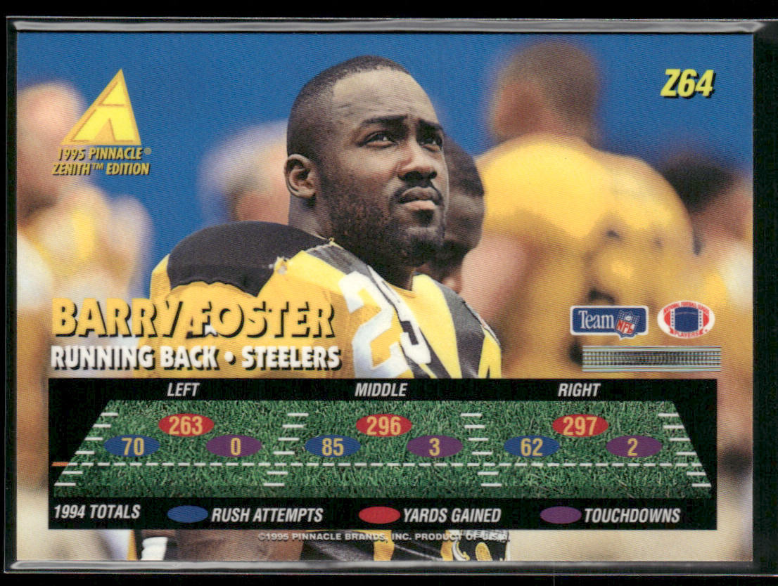 Barry Foster 1995 Zenith #Z64 Pittsburgh Steelers