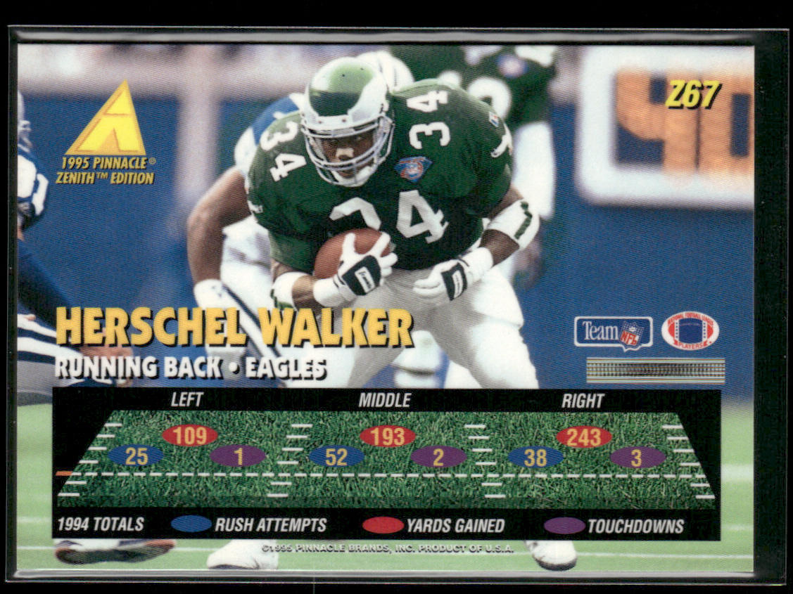 Herschel Walker 1995 Zenith #Z67 Philadelphia Eagles