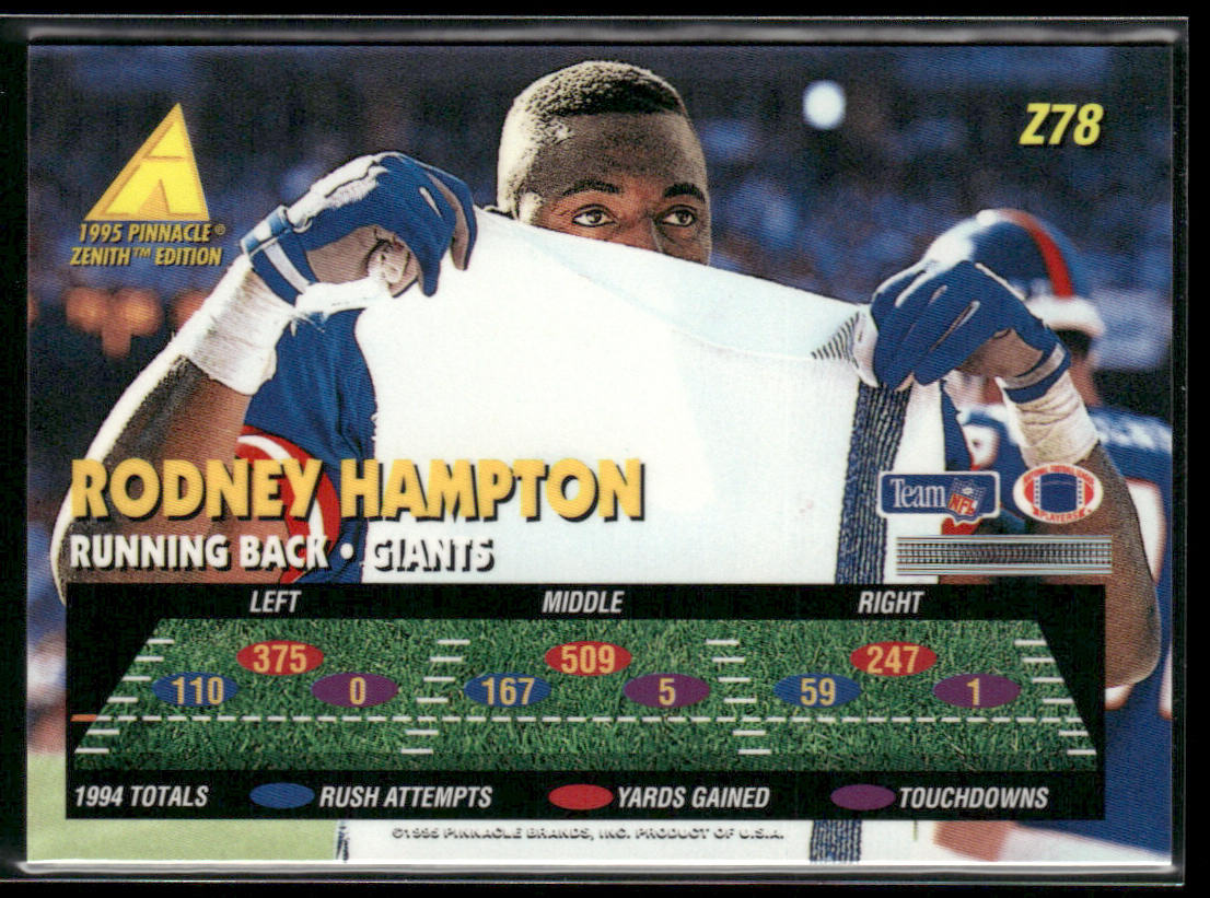 Rodney Hampton 1995 Zenith #Z78 New York Giants
