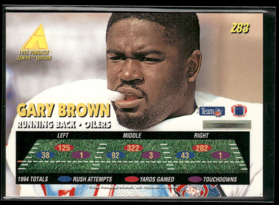 Gary Brown 1995 Zenith #Z83 Houston Oilers