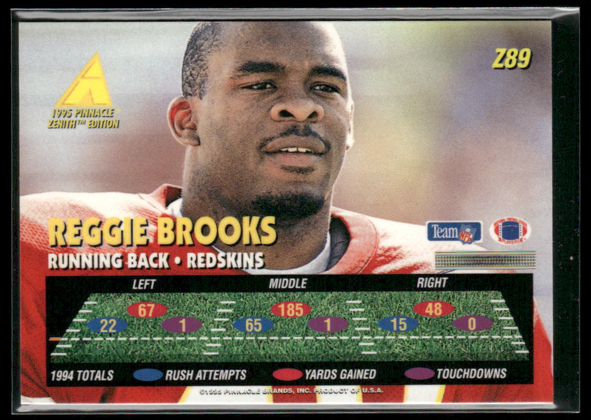Reggie Brooks 1995 Zenith #Z89 Washington Redskins