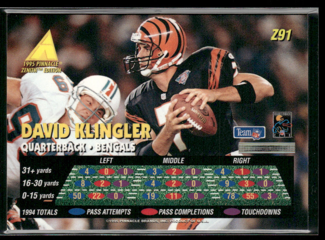 David Klingler 1995 Zenith #Z91 Cincinnati Bengals