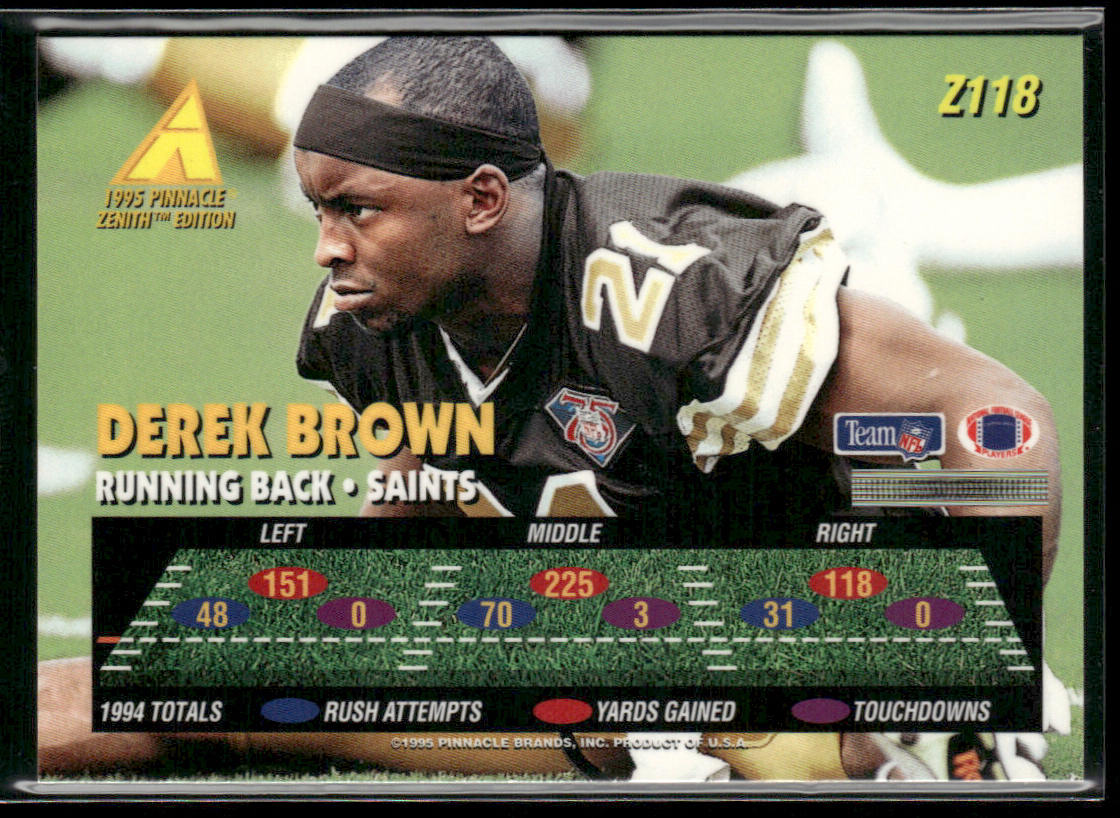 Derek Brown 1995 Zenith #Z118 New Orleans Saints