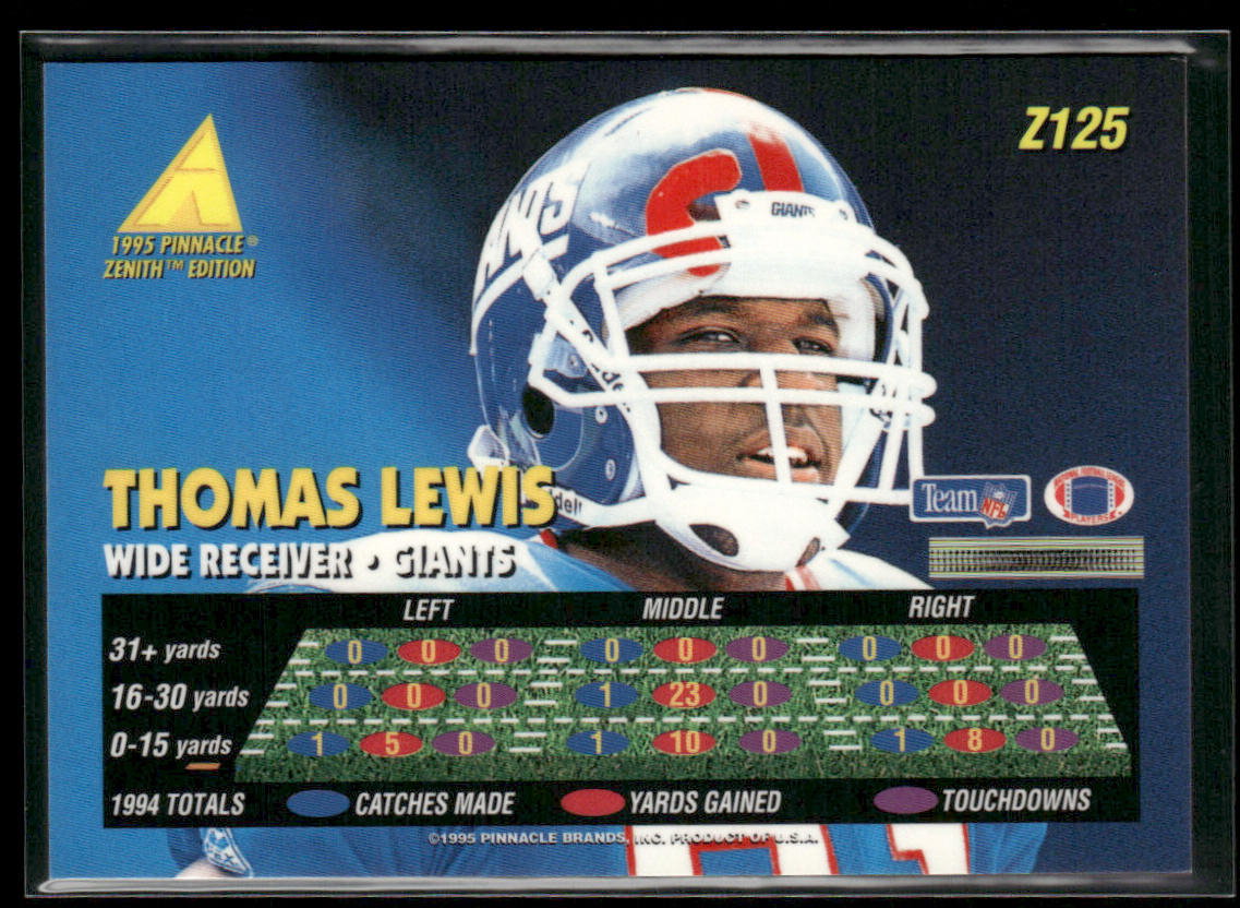 Thomas Lewis 1995 Zenith #Z125 New York Giants