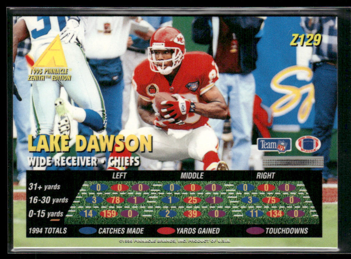 Lake Dawson 1995 Zenith #Z129 Kansas City Chiefs