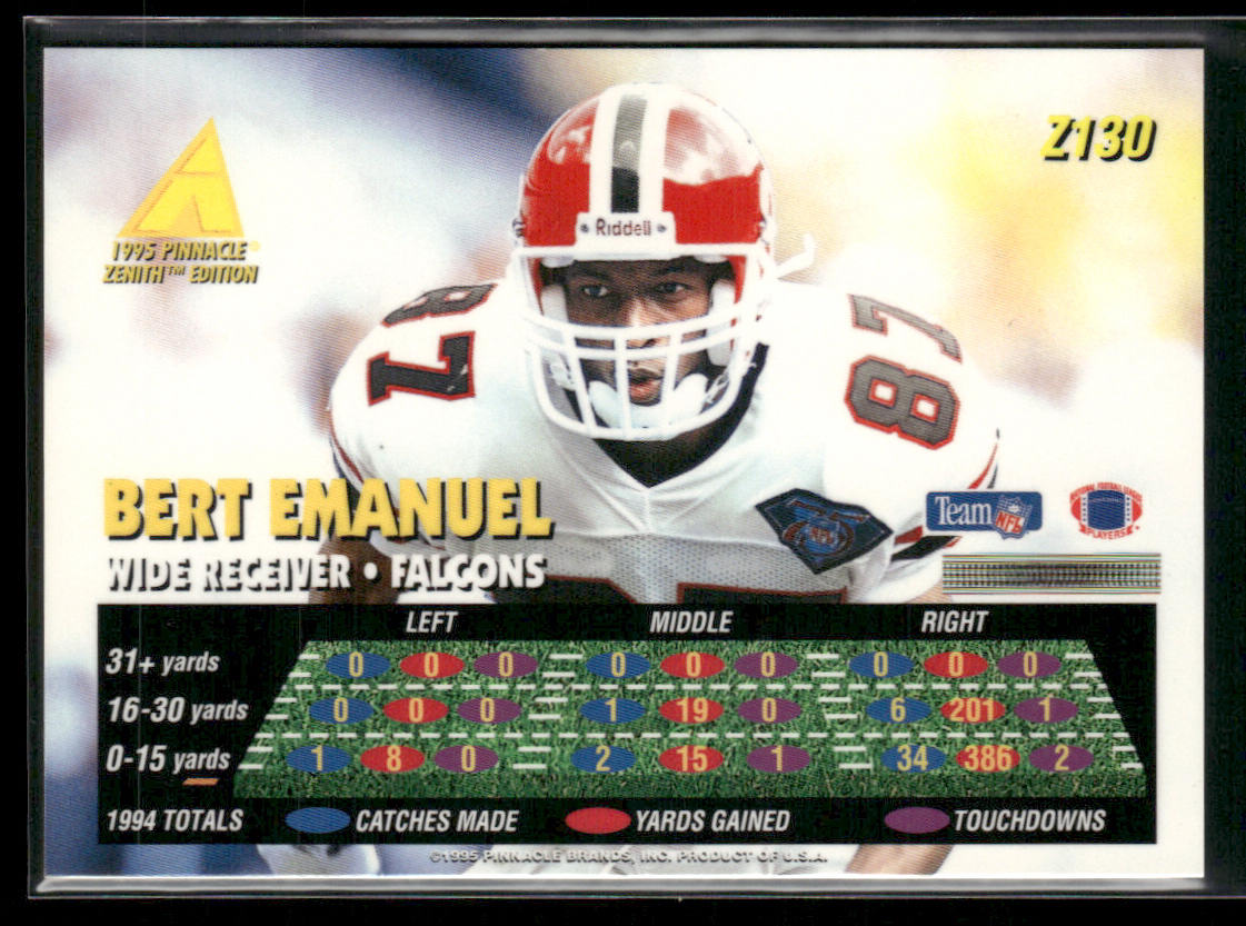 Bert Emanuel 1995 Zenith #Z130 Atlanta Falcons