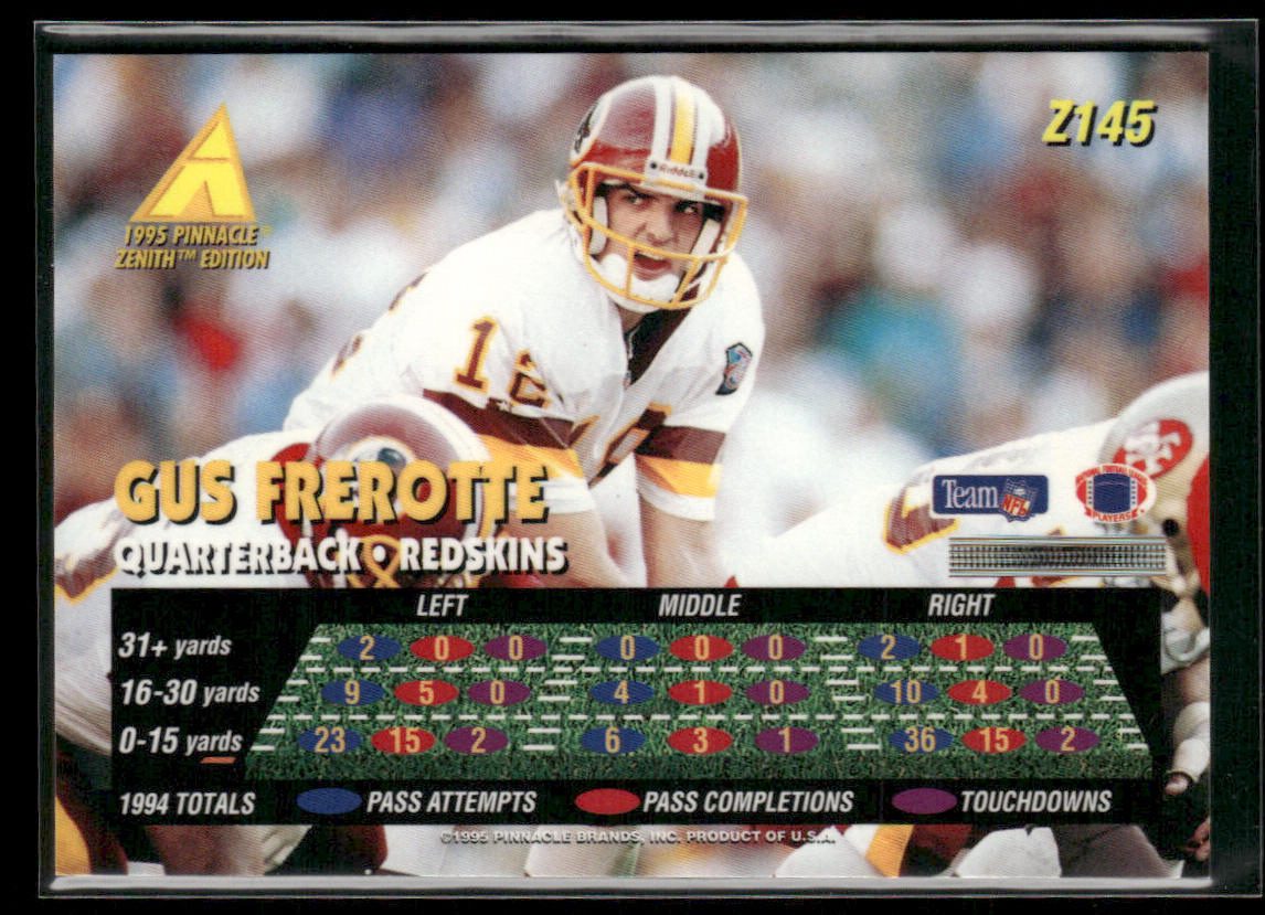 Gus Frerotte 1995 Zenith #Z145 Washington Redskins