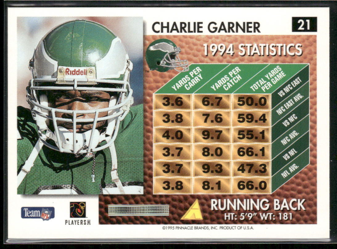 Charlie Garner 1995 Summit #21 Philadelphia Eagles