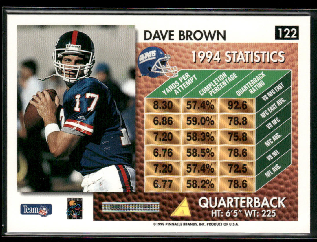 Dave Brown 1995 Summit #122 New York Giants
