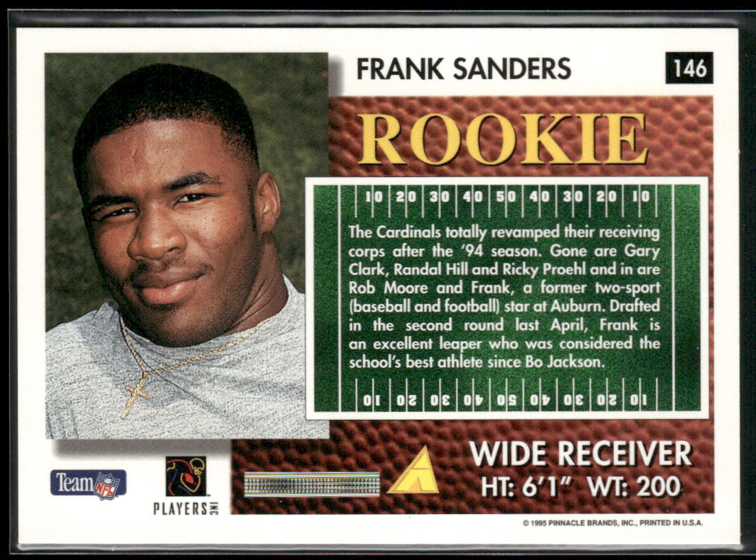 Frank Sanders 1995 Summit #146 RC Arizona Cardinals