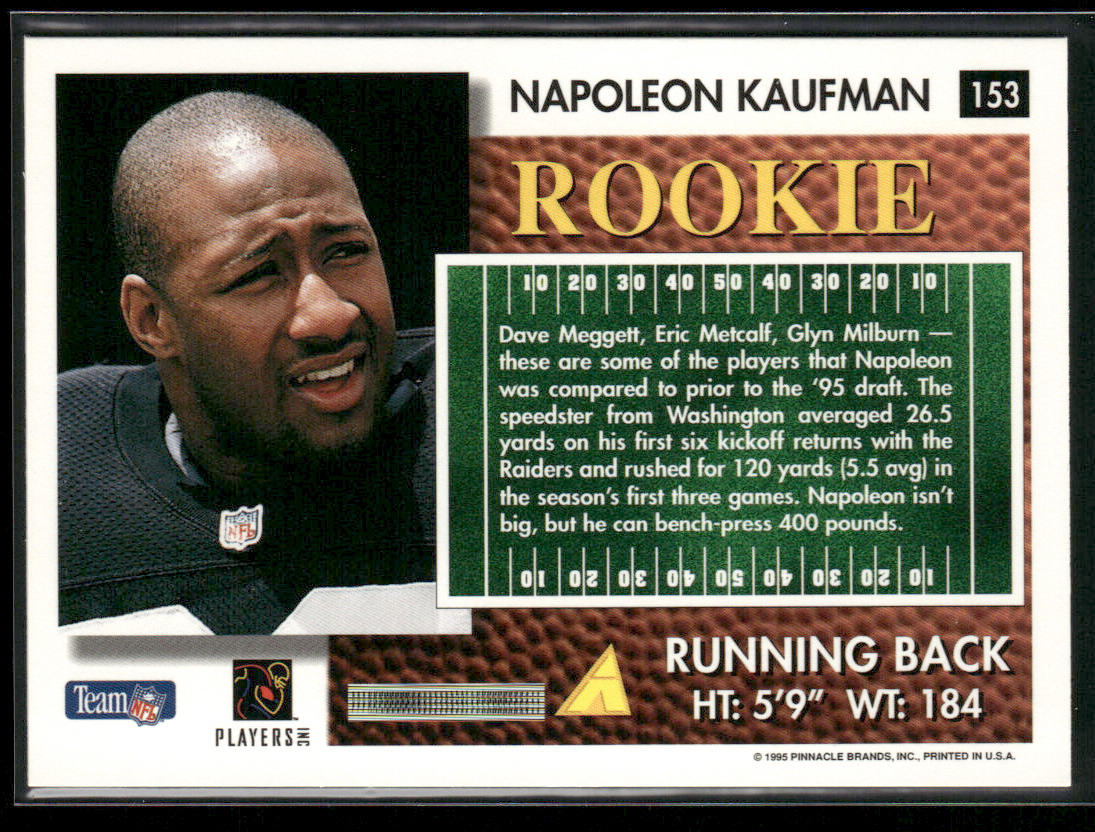 Napoleon Kaufman 1995 Summit #153 RC Oakland Raiders