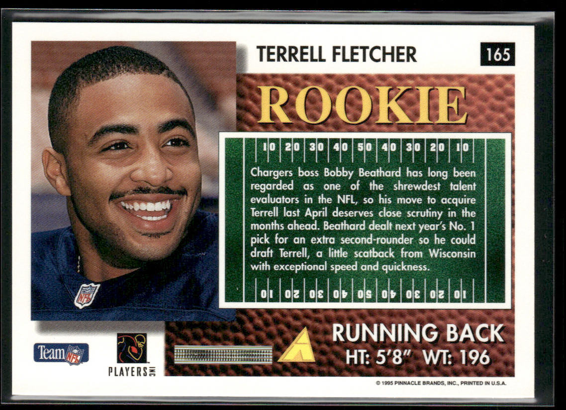 Terrell Fletcher 1995 Summit #165 RC San Diego Chargers
